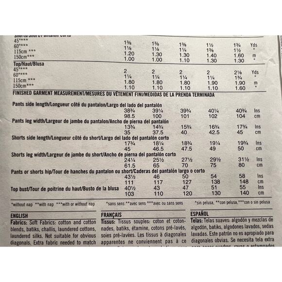 simplicity 9032 Sewing pattern top tunic pants shorts size xs s m - Picture 6 of 7